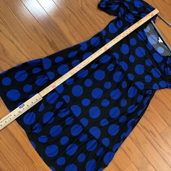 Cato Size 18/20 BoHo dress with large blue circles/polkadot - Picture 10 of 11